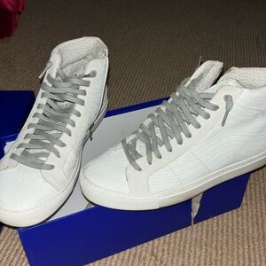 P448 side zip high top sneakers